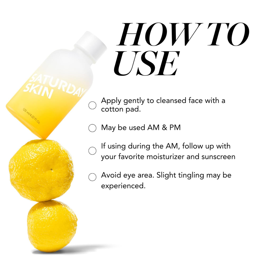 Routine quotidienne simplifiée avec Saturday Skin Yuzu tonique, sans effet agressif.
