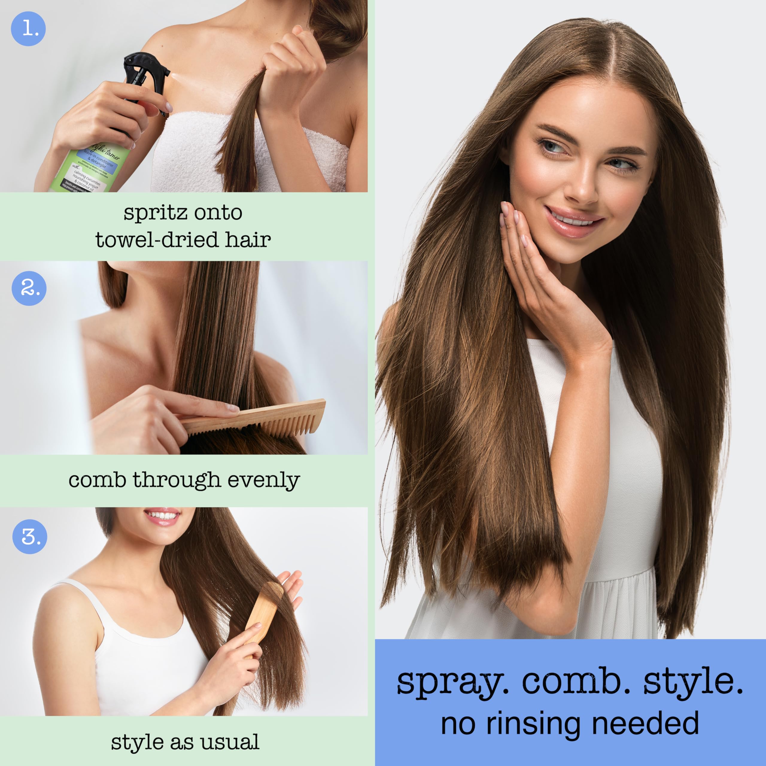 Sauce Beauty contrôle des mèches rebelles avec douceur.