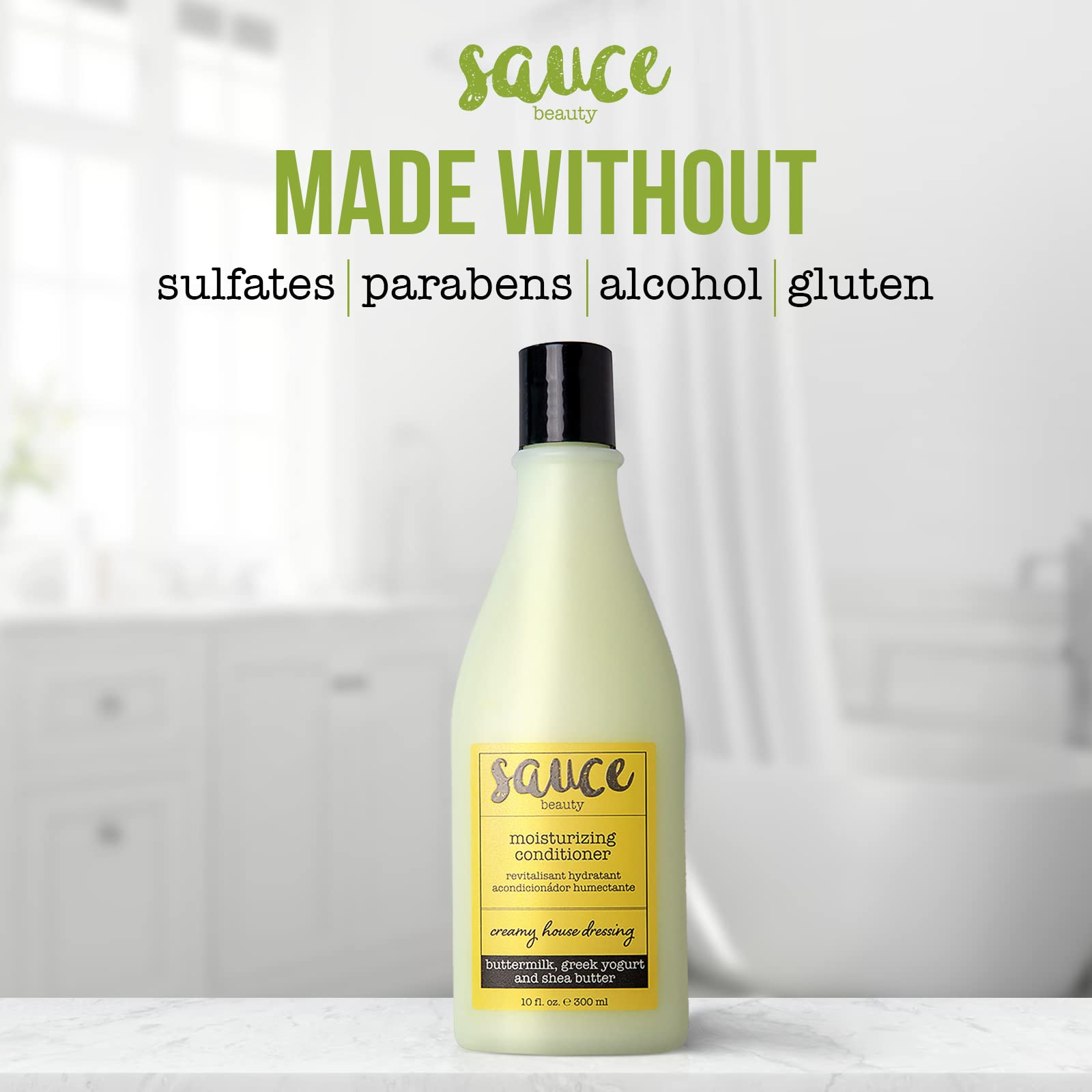 Avant et après usage du démêlant SAUCE BEAUTY sur cheveux bouclés.