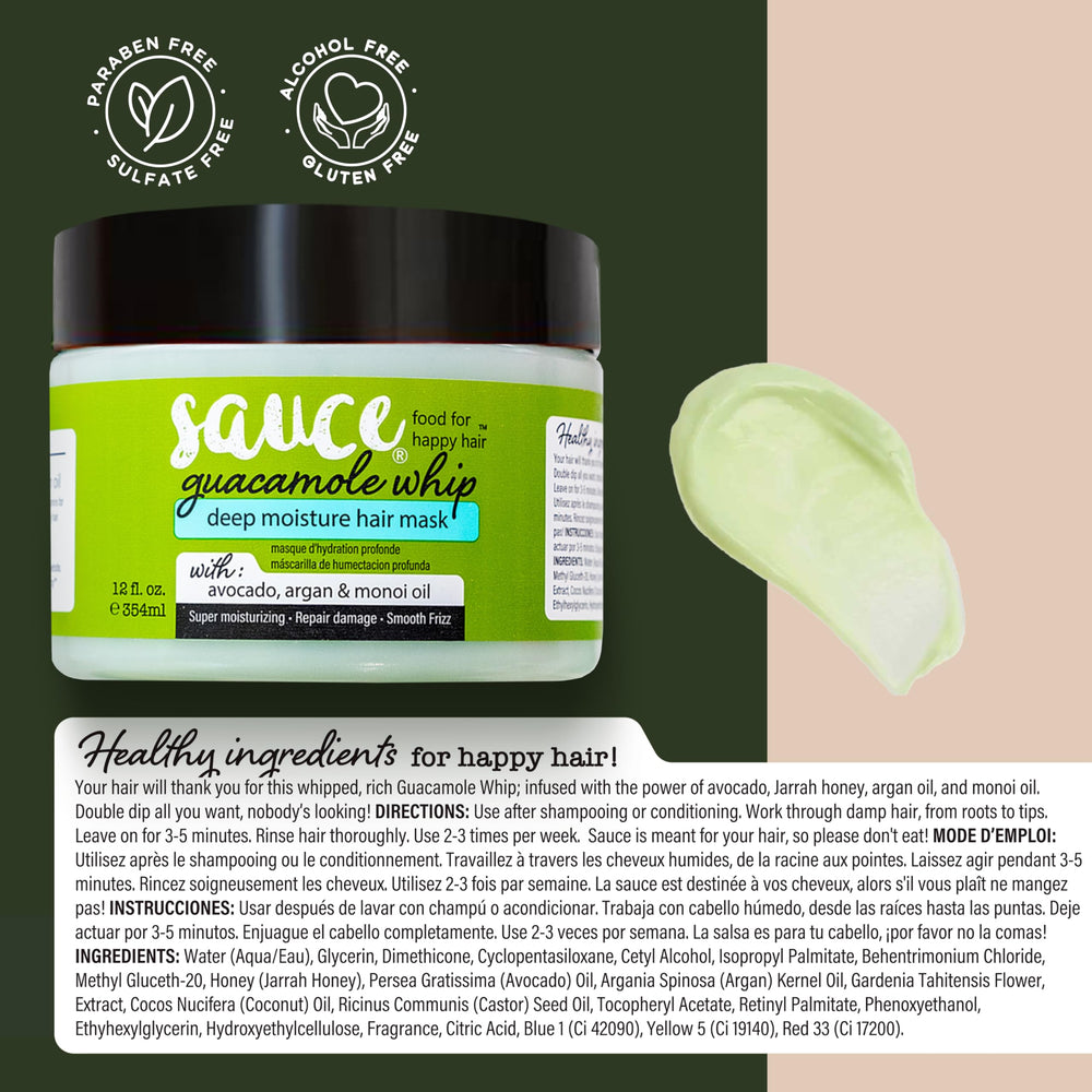 Cheveux brillants et soyeux après l’utilisation du masque Guacamole.