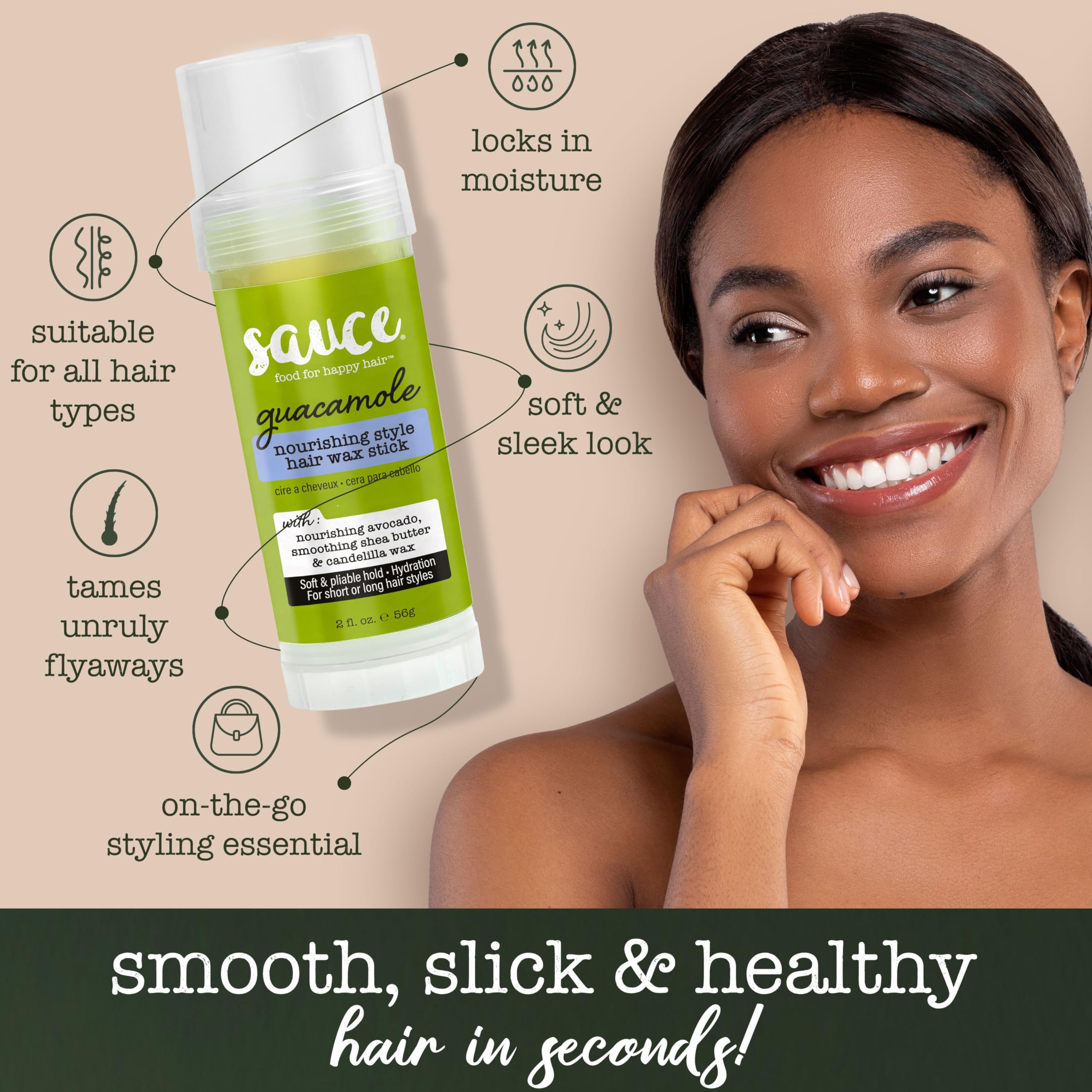 Texture lisse de Guacamole Cire Cheveux SAUCE BEAUTY