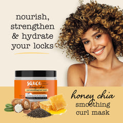 SAUCE BEAUTY masque boucles soyeuses pour définition et brillance.