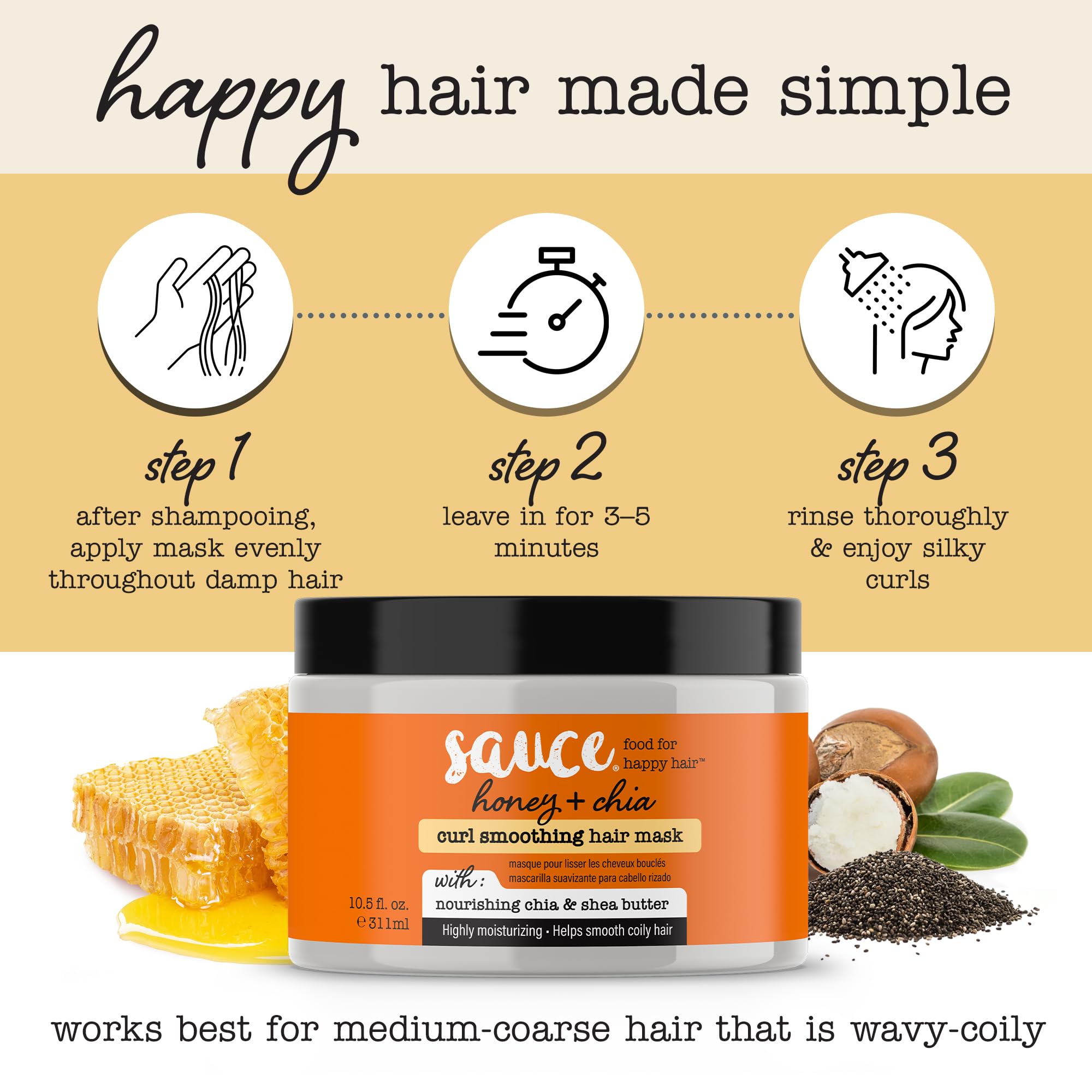 SAUCE BEAUTY masque miel-chia, expérience sensorielle et douceur.