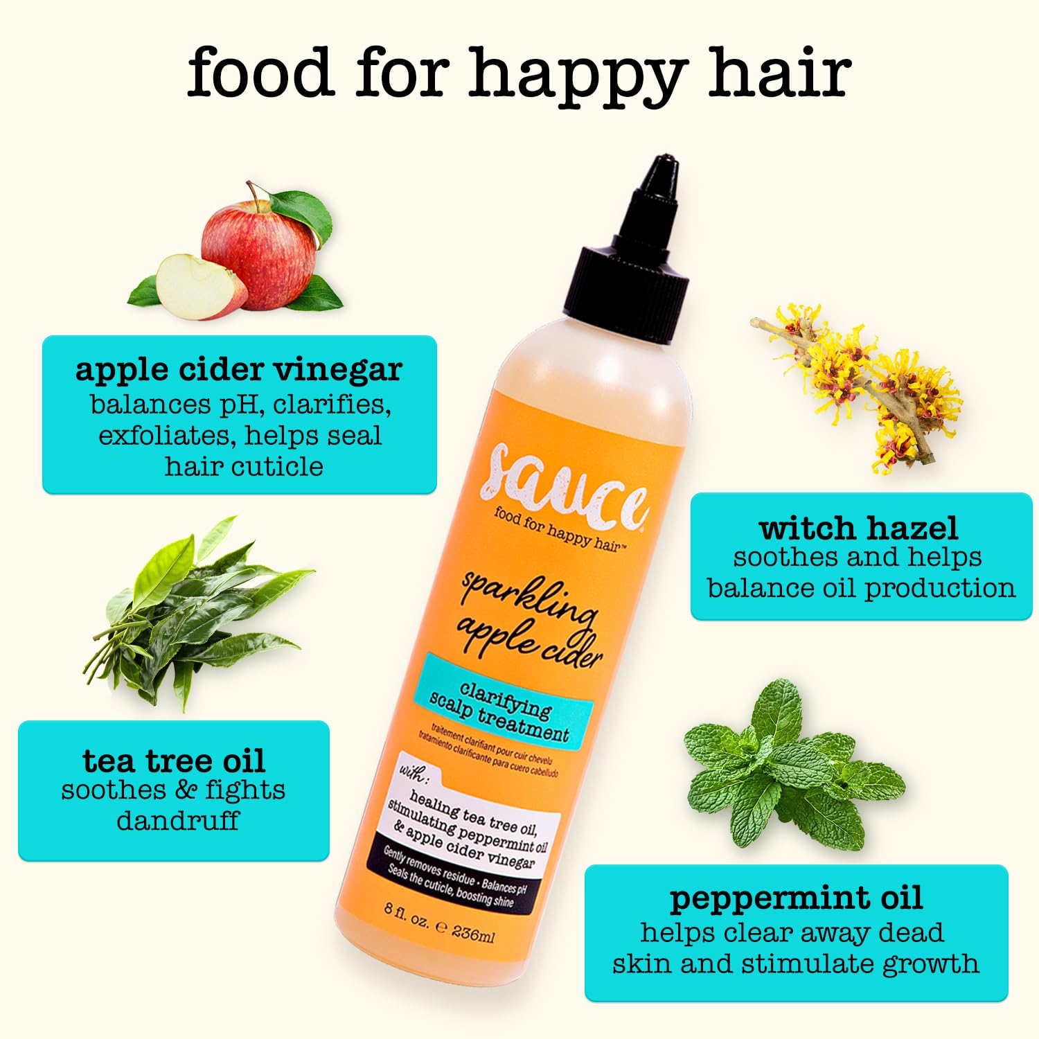 SAUCE BEAUTY pré-shampoing pour cuir chevelu, préparation en douceur avant le lavage.