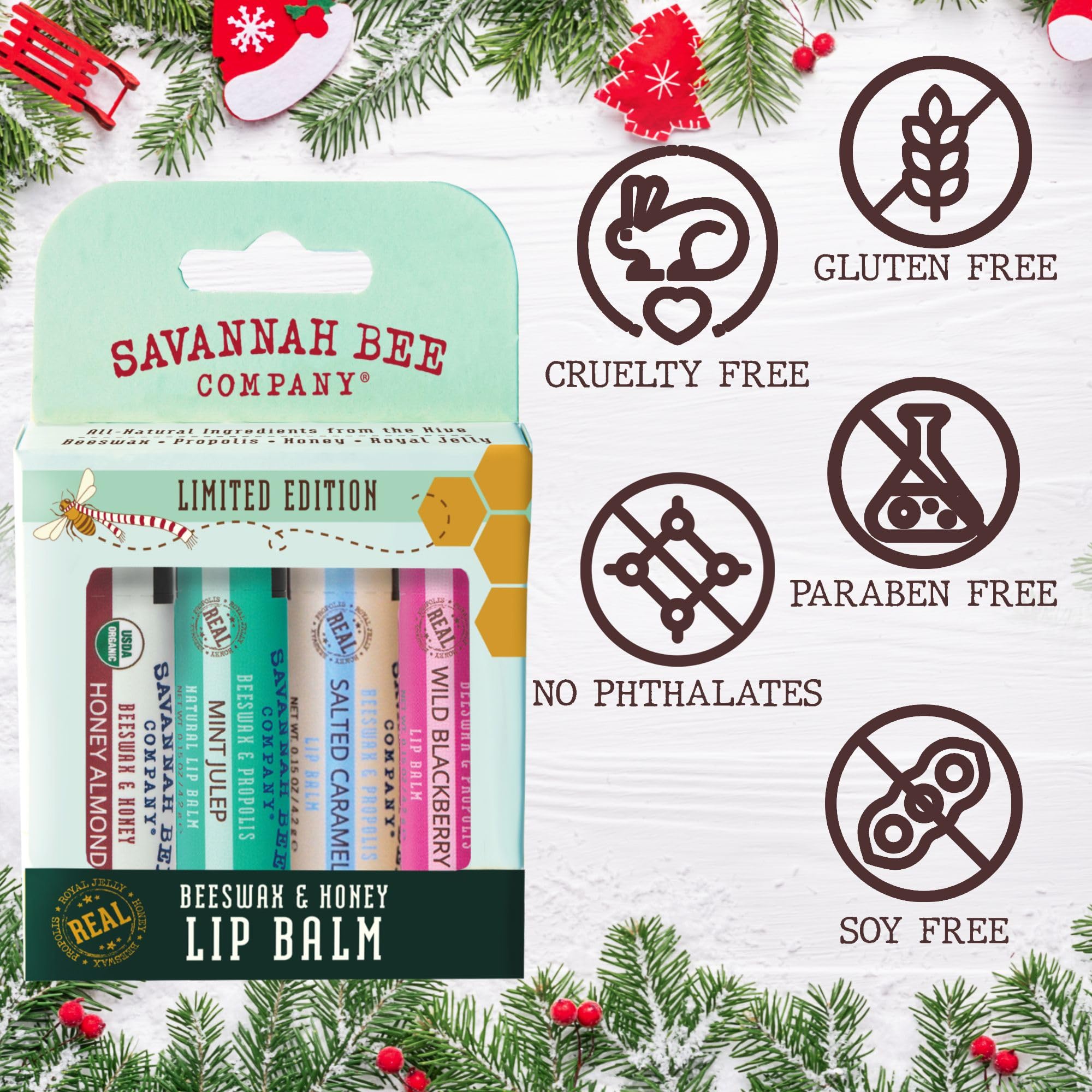 Baume lèvres mûre Savannah Bee, soin nutritif léger