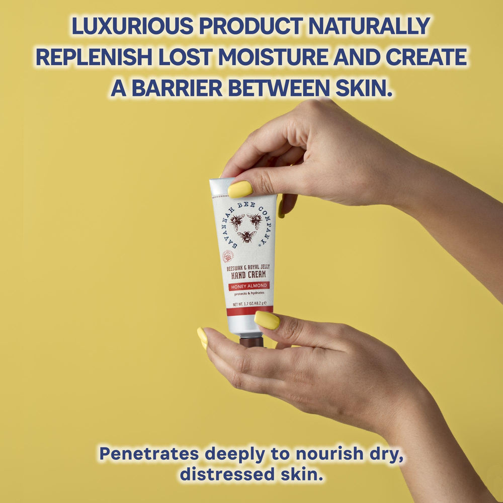 Gelée royale et cire d'abeille, protection nourrissante pour les mains.