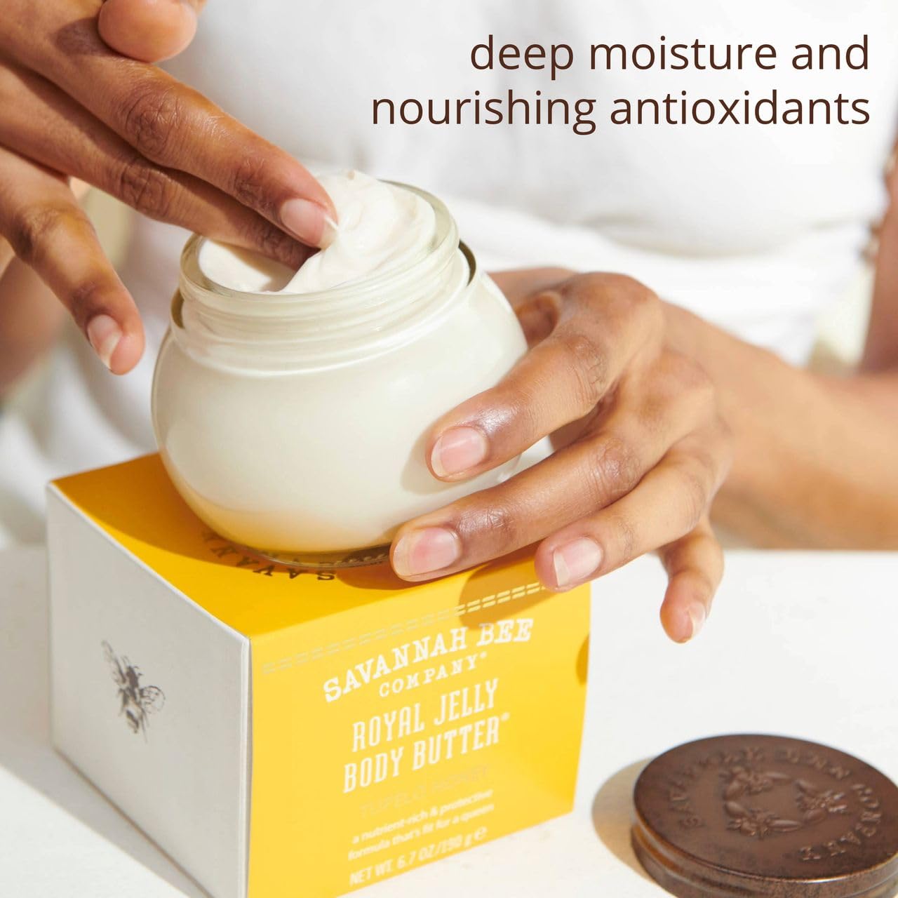 Savannah Bee Company Gelée Royale Body Butter ingrédients naturels, hydratation en profondeur.
