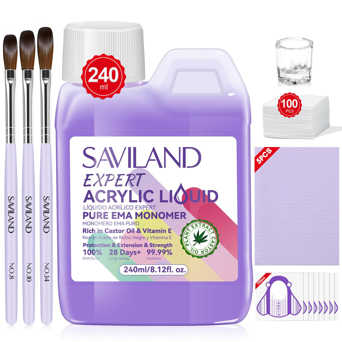 SAVILAND 8oz EMA liquid bottle for steady acrylic bead formation