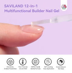 SAVILAND: application facile du gel de construction pour ongles longs.