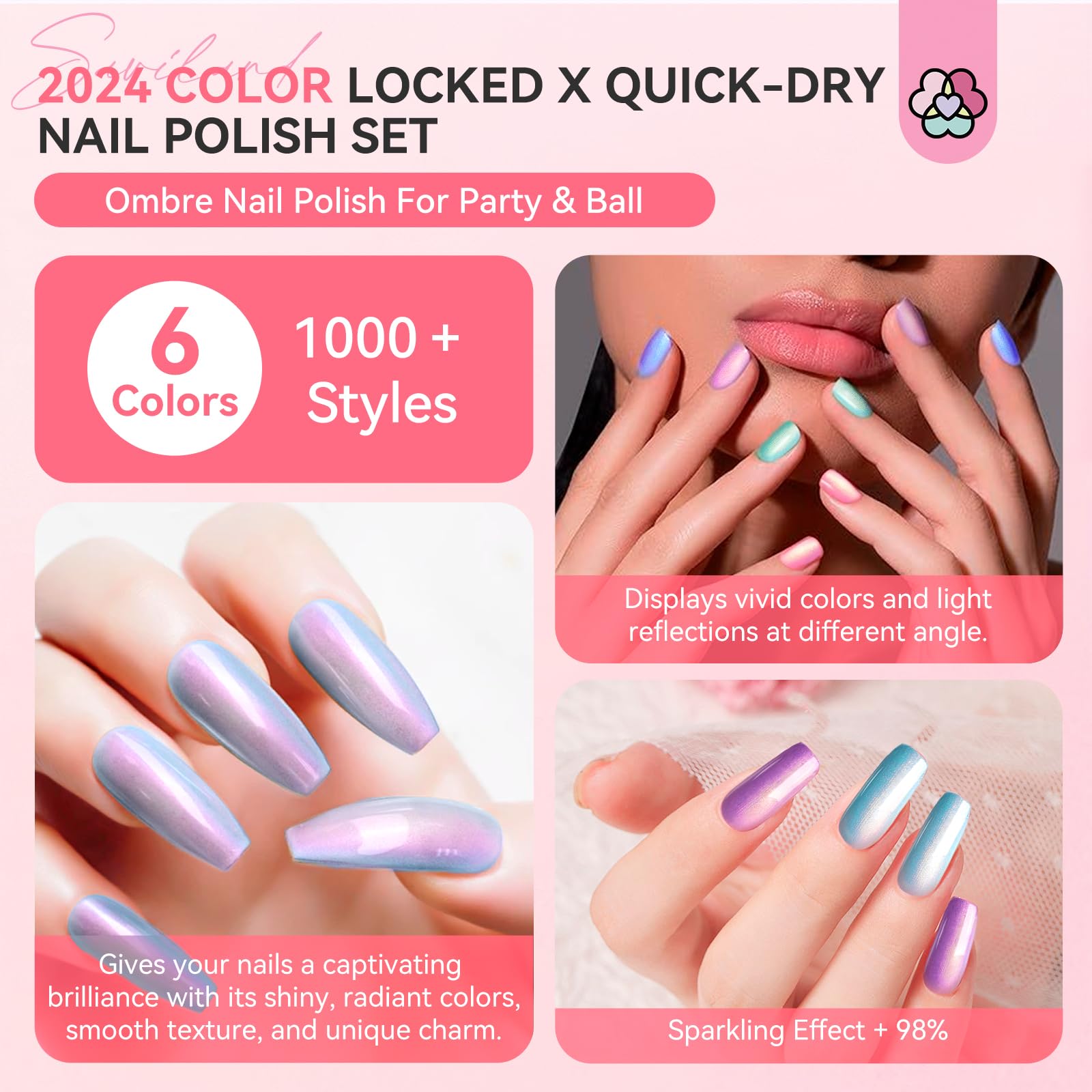 SAVILAND bouteilles vernis ombre Rose Bleu Or: teintes éclatantes pour l'été.