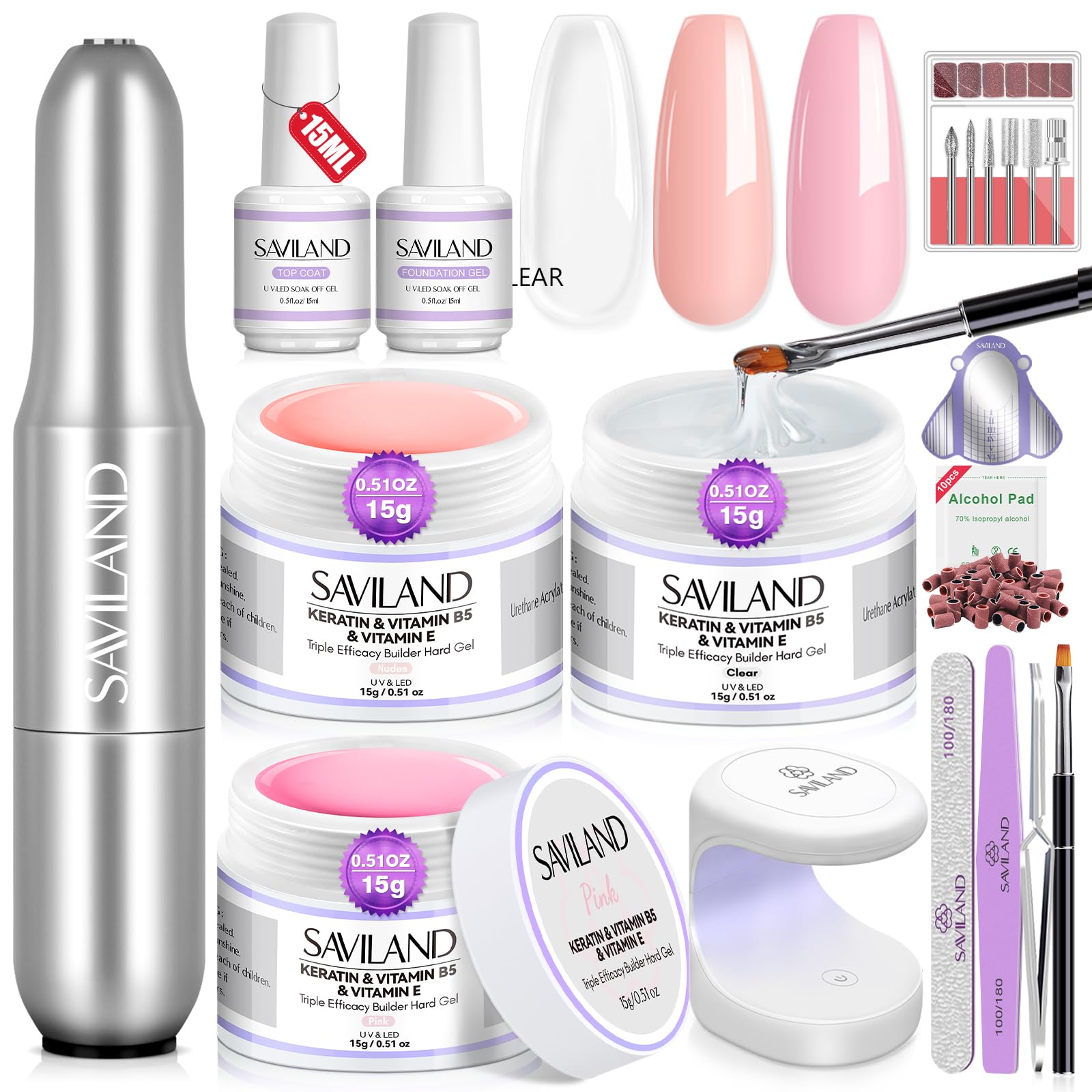 SAVILAND Builder Gel clair pour des ongles solides et naturels.