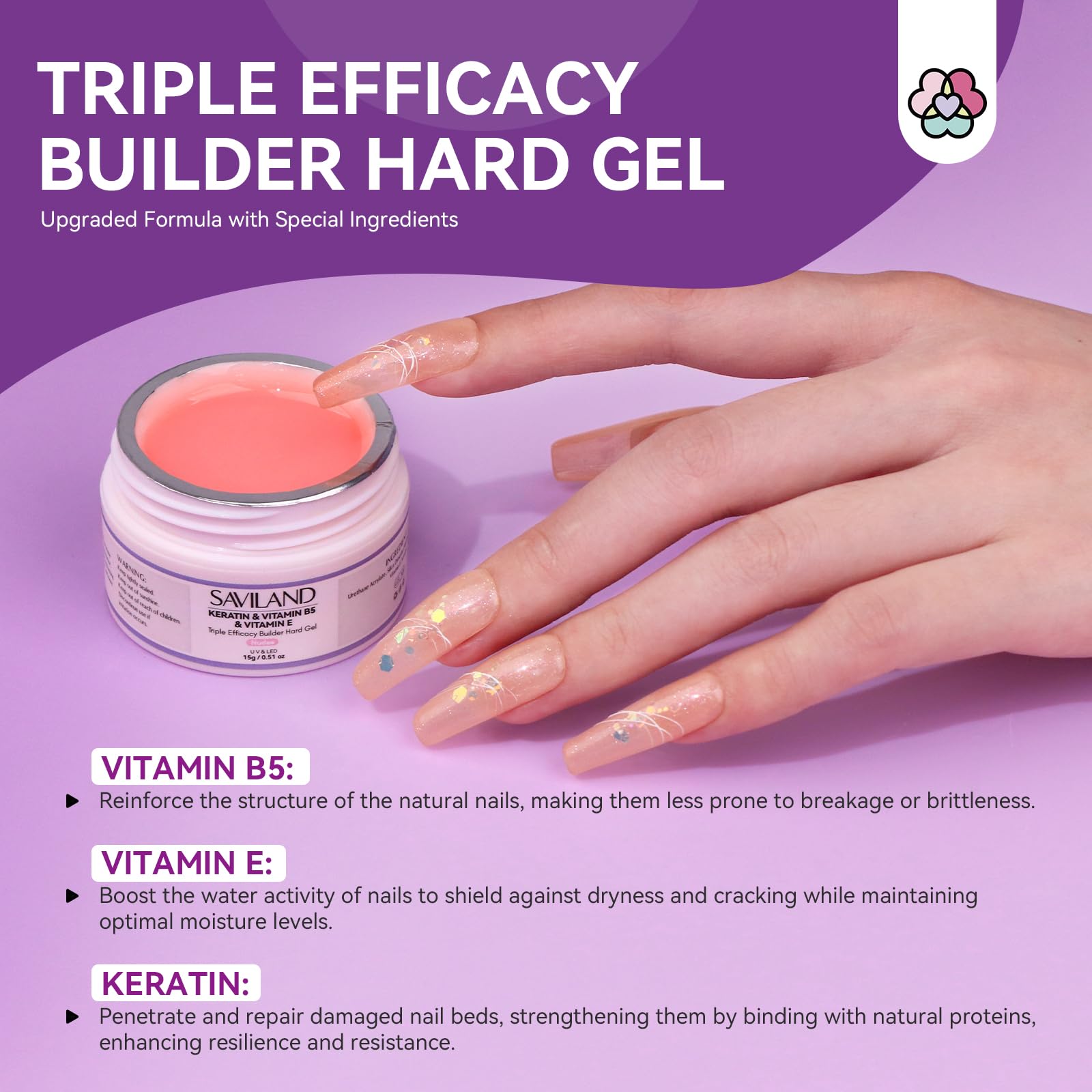 SAVILAND Builder Gel neutre pour une finition neutre et uniforme.