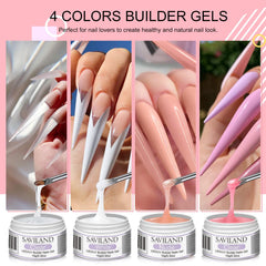 Saviland builder gel kit in white for crisp French tips and smooth nails