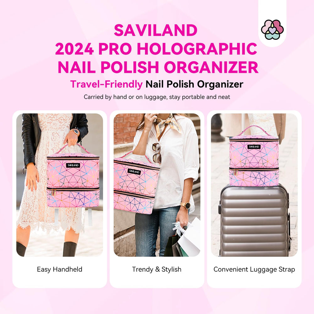 SAVILAND Design holographique rose, ajout moderne à la routine nail art.