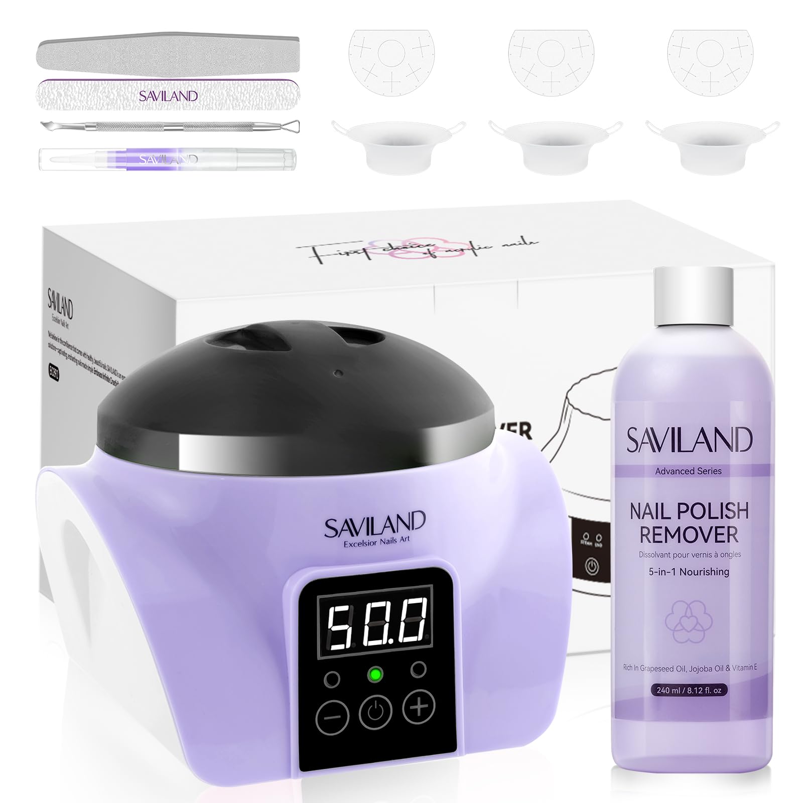 SAVILAND Essentials : bain de dépose au vapeur pour ongles en douceur et efficaces.