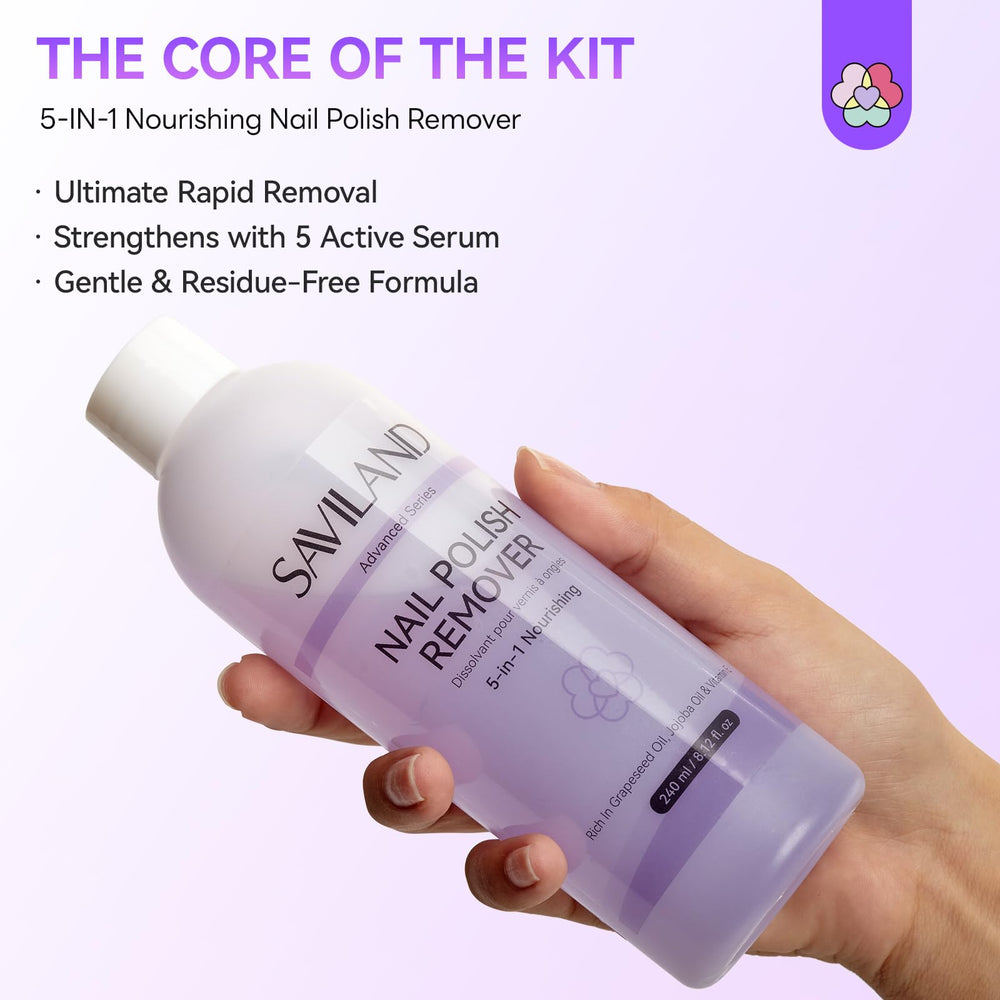 SAVILAND Essentials : kit dépose ongles complet prêt à l’emploi.