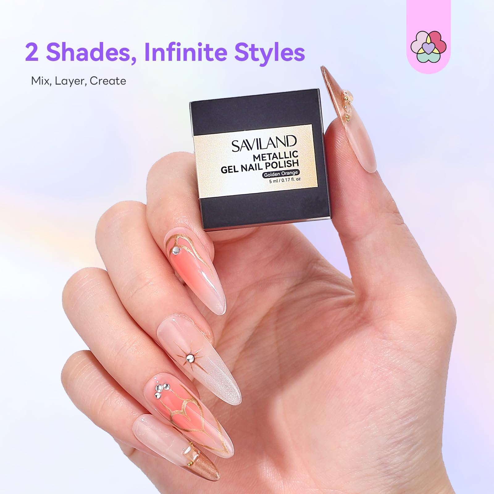 SAVILAND fini miroir durable sur ongles grâce à une application soignée.