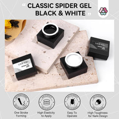 SAVILAND Gel araignee blanc – lignes nettes et élégantes pour l’art des ongles moderne.
