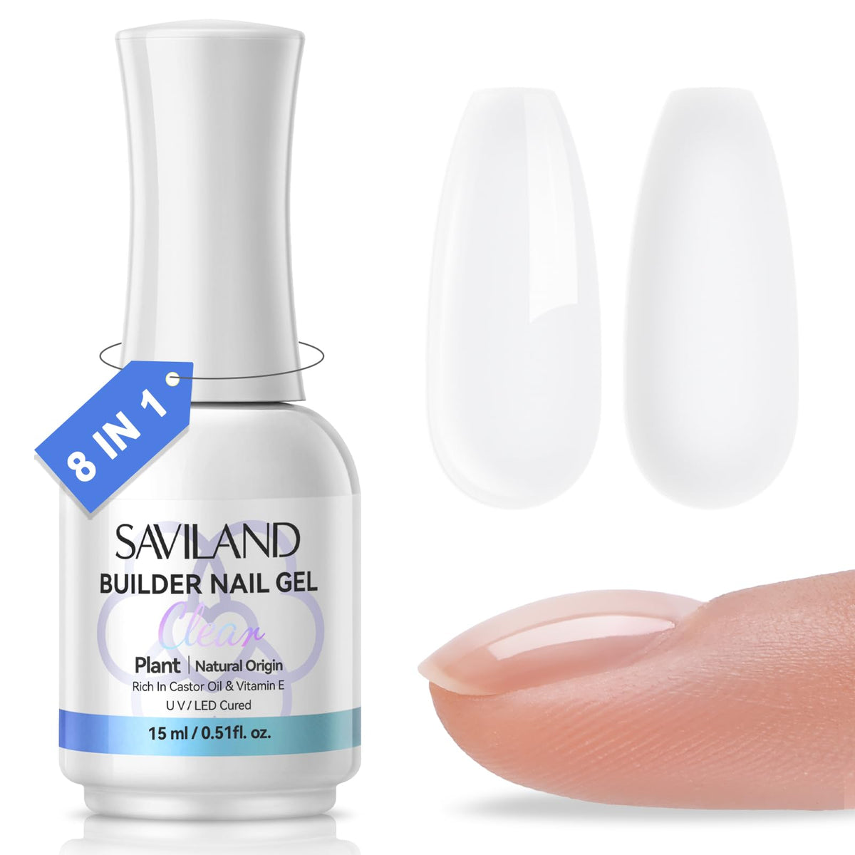 SAVILAND Gel de construction clair : application précise pour une manucure durable