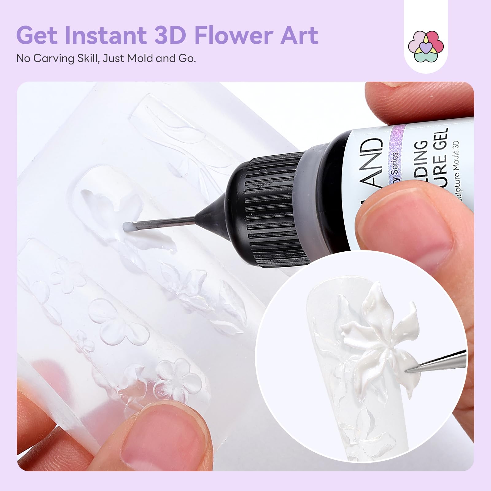 Gel sculptant SAVILAND 10 ml pour des structures 3D solides.
