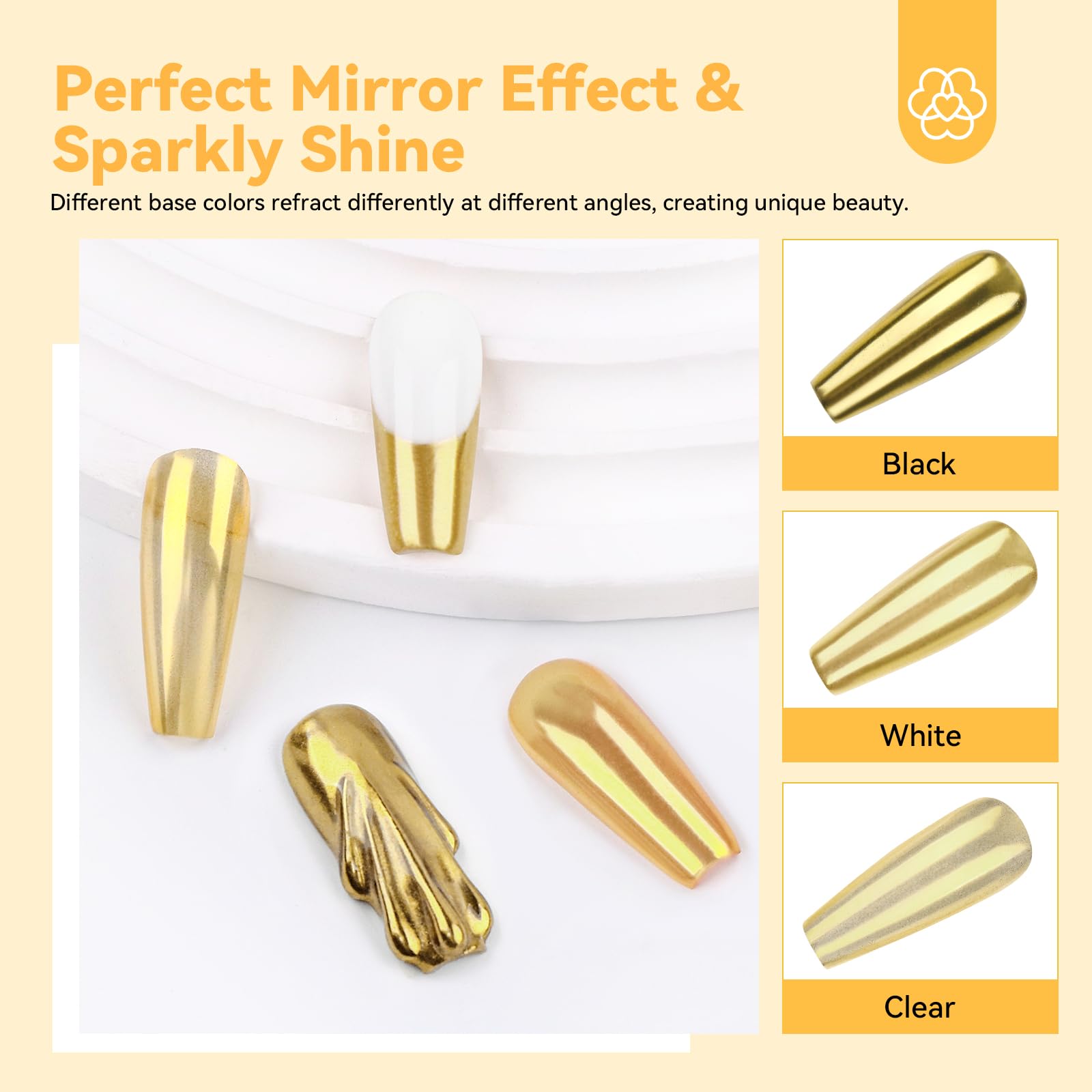 SAVILAND Gold Chrome Poudre Or – finition brillante idéale pour le nail art.