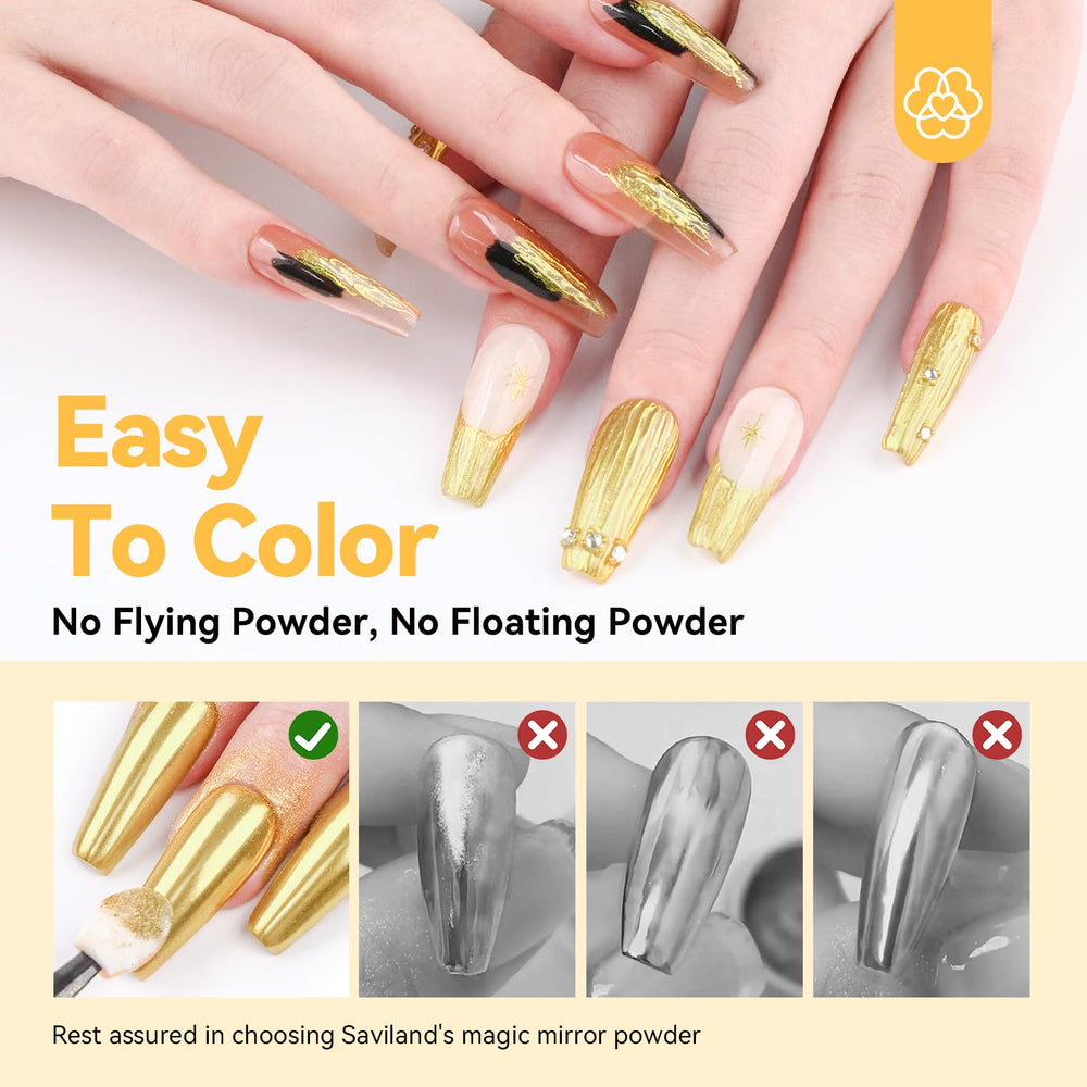 SAVILAND Gold Chrome Poudre Or – poudre ultra-fine pour une application homogène.