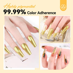 SAVILAND Gold Chrome Poudre Or – usage DIY simple à domicile pour des ongles professionnels.