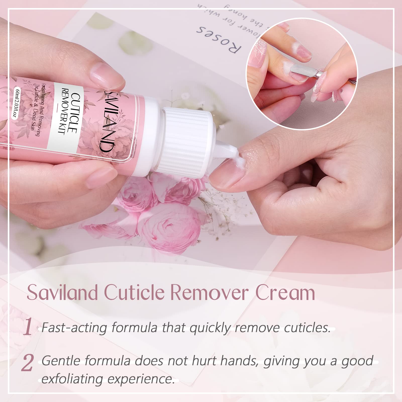 SAVILAND huile cuticule pipette, application précise pour nourrir et hydrater les ongles.
