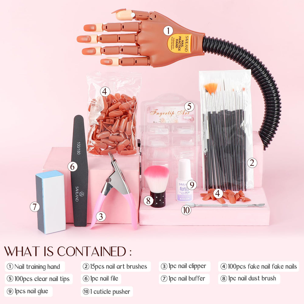 SAVILAND kit-accessoires-ongles-complet offre outils variés pour pratiquer diverses techniques.