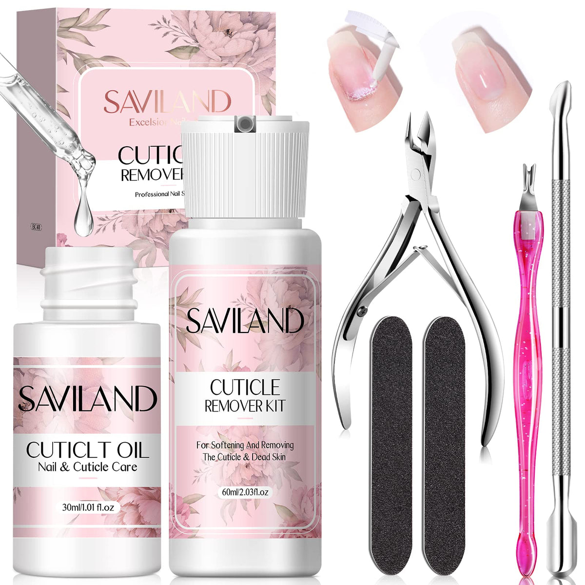 SAVILAND kit décolle-cuticules crème, préparation douce des cuticules pour un soin à domicile.