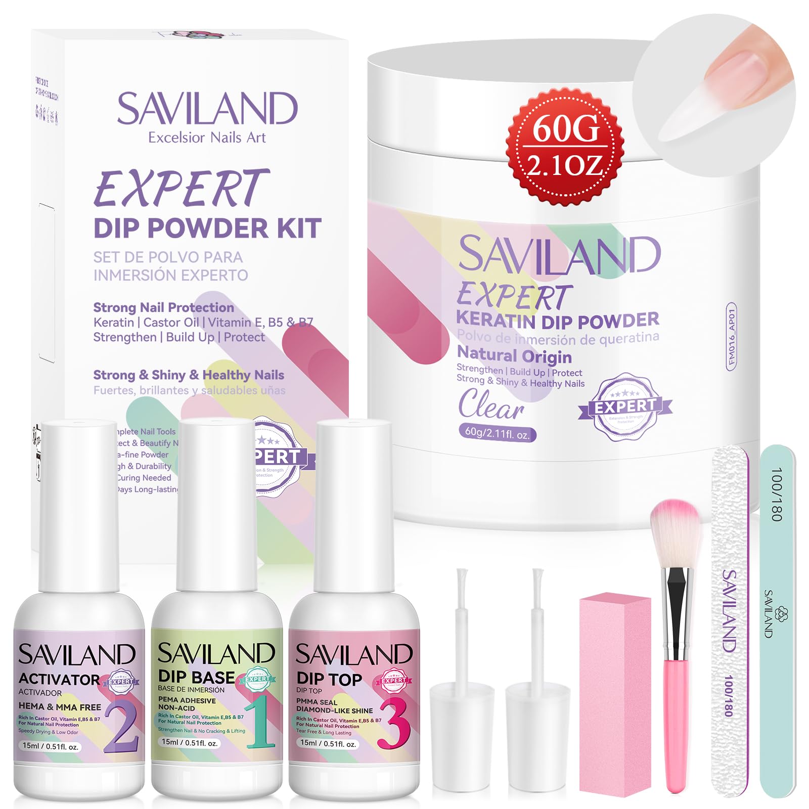 SAVILAND kit démarrage poudre tremper claire, présentation claire et complète.