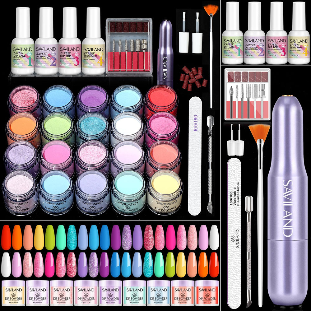 SAVILAND kit dip poudre ensemble, manucure maison créative et durable