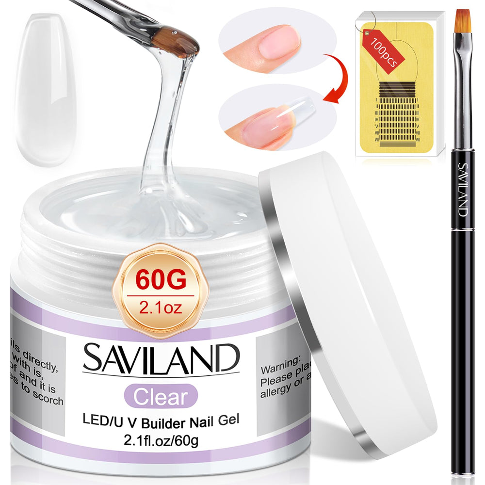 SAVILAND kit gel clair 60 g pour extensions durables