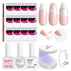 SAVILAND kit manucure française avec lampe mini pour ongles professionnels à domicile.