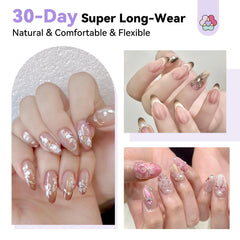 SAVILAND Pro Gel Kit: tips amandes courts assurant adhérence et flexibilité.