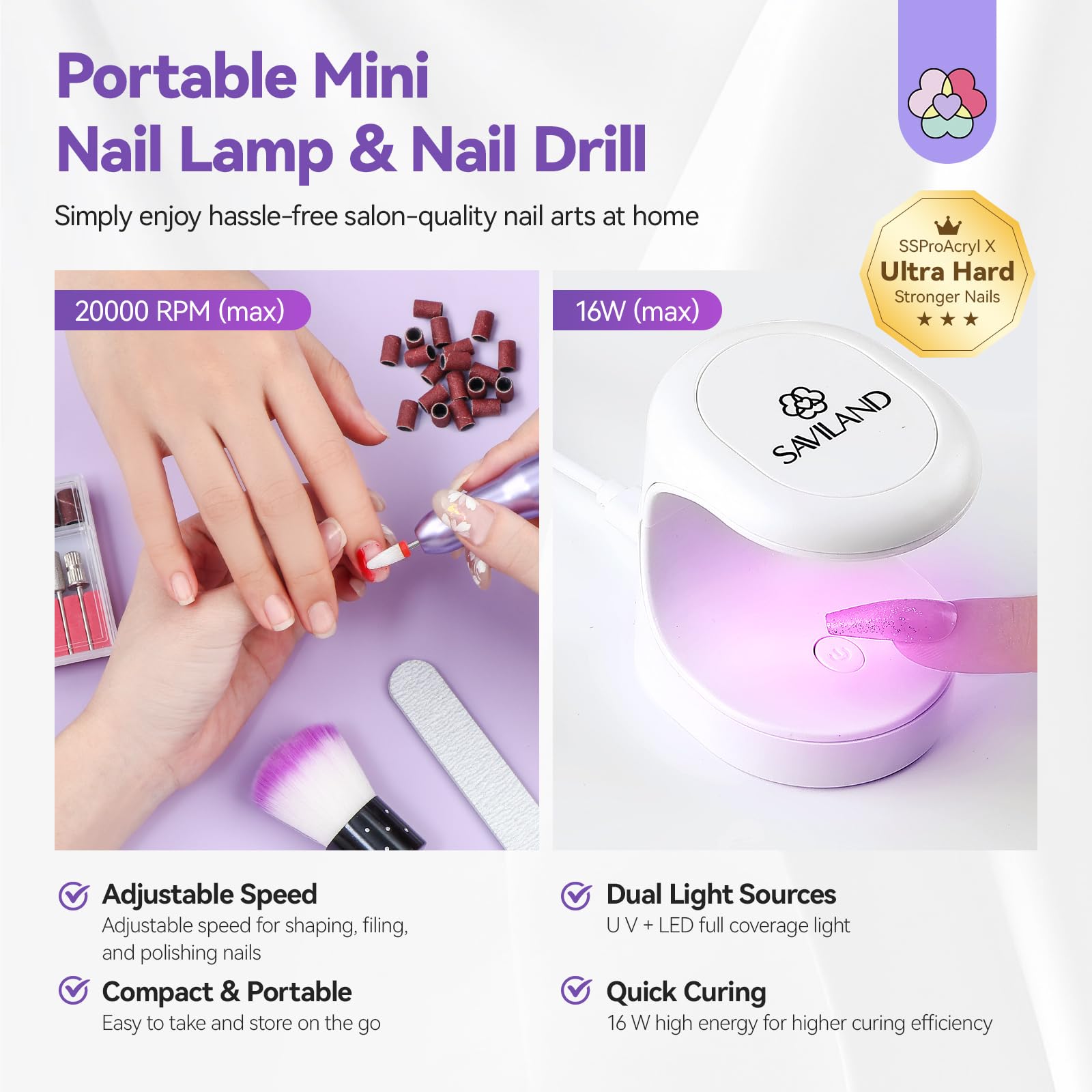 SAVILAND lampe UV ongles pour un séchage rapide et uniforme.