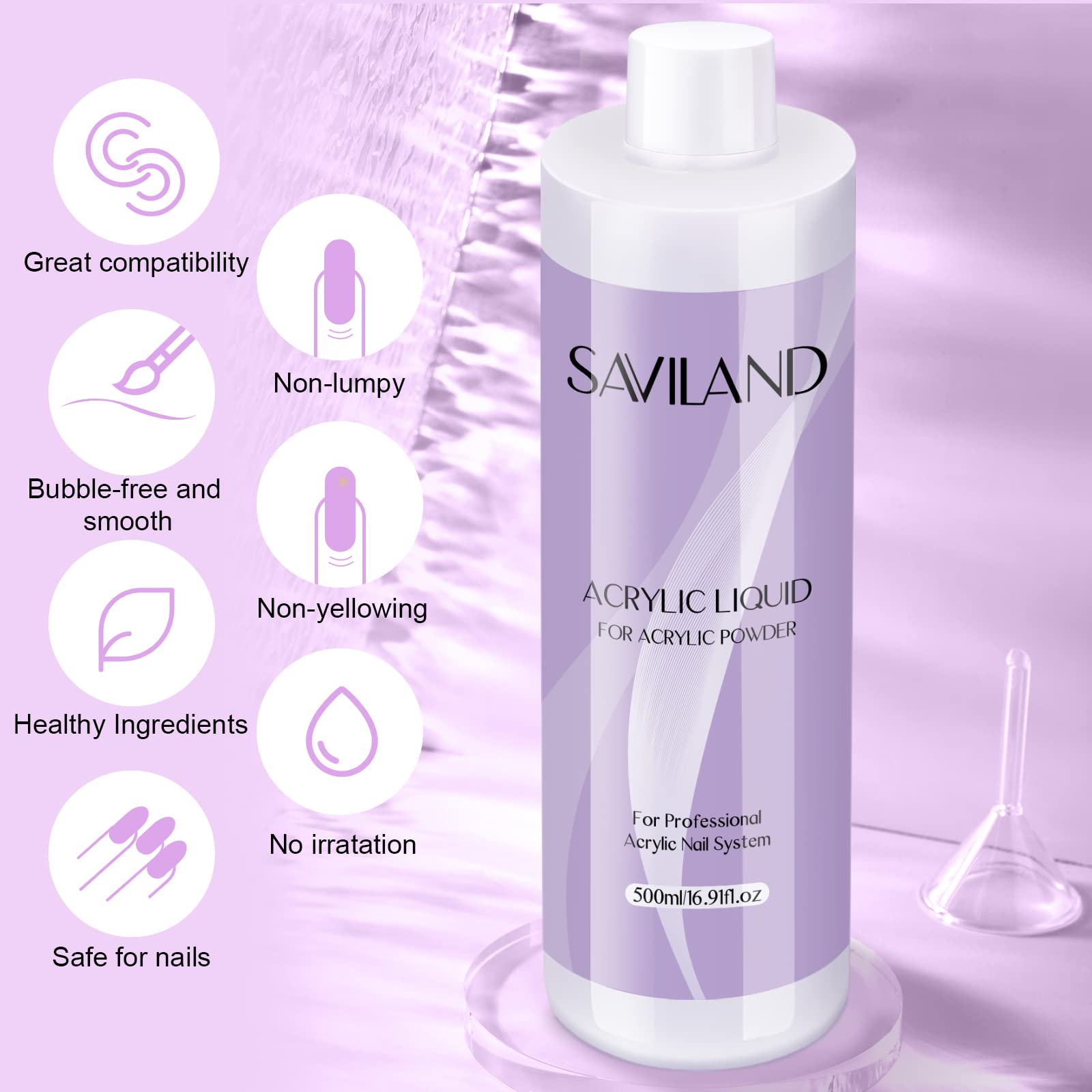 SAVILAND Liquide Acrylique 500 ml, faible odeur pour ambiance agréable