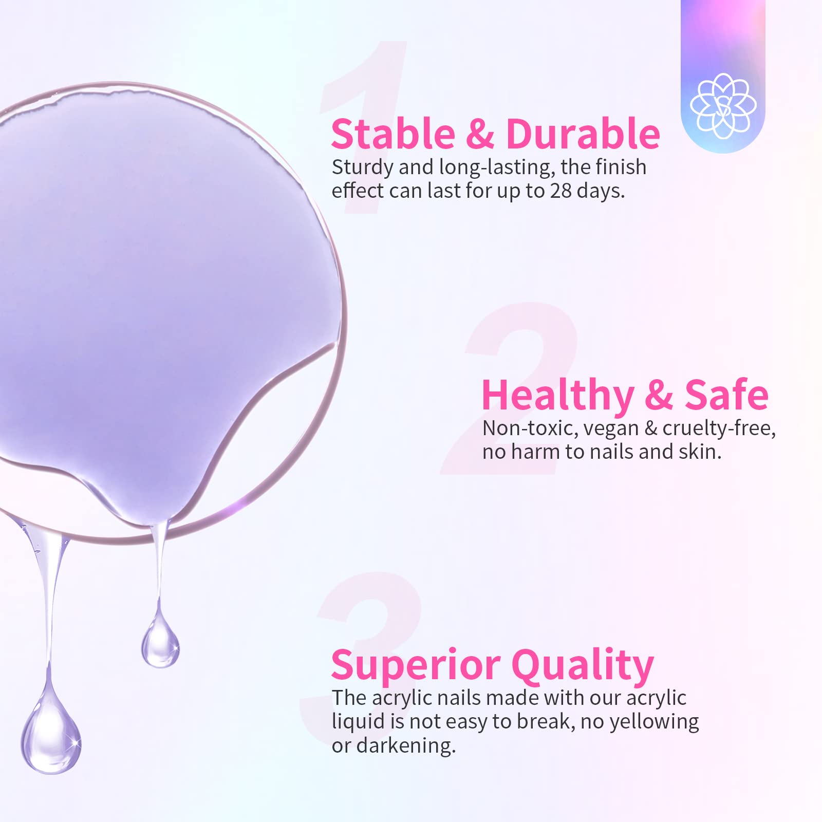 SAVILAND Liquide acrylique pratique à domicile pour soins et remplacements des ongles.