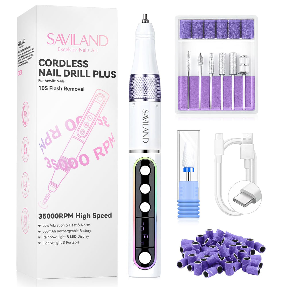 SAVILAND meuleuse sans fil 35000 RPM pour enlèvements rapides sur les ongles