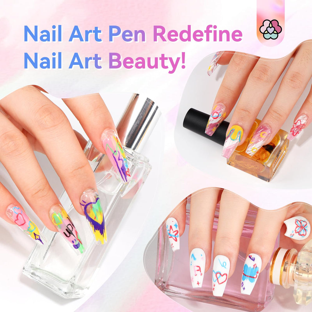 SAVILAND Nail Art Pens with soft cotton tip enable smooth brushwork.