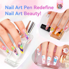 SAVILAND Nail Art Pens with soft cotton tip enable smooth brushwork.