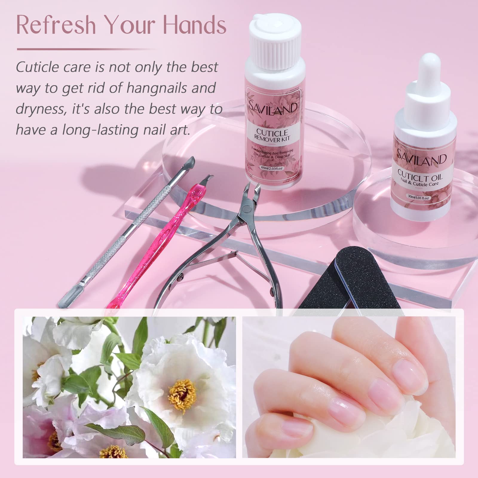 SAVILAND outils cuticule fourche, outil polyvalent pour lisser les contours des ongles.