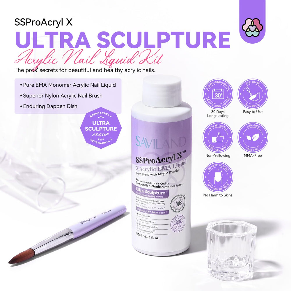 SAVILAND pinceau acrylique 12 nylon, absorption idéale pour des perles lisses.
