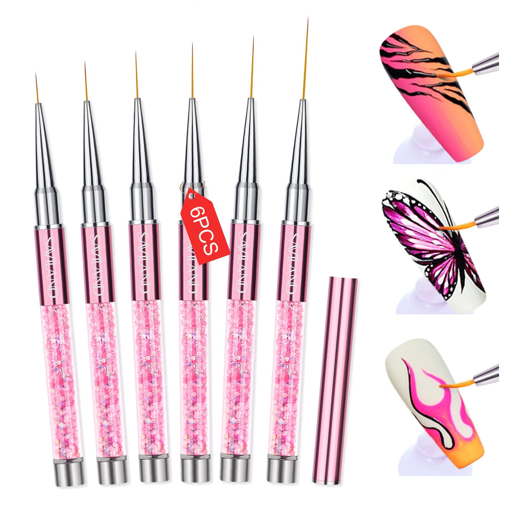 Pinceau liner Saviland 7 mm pour tracer des lignes nettes et détails précis sur ongles.