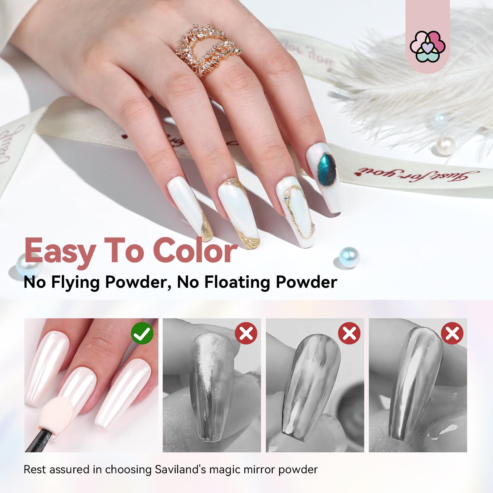 SAVILAND Polissage lustre ongles chrome pour une surface lisse.
