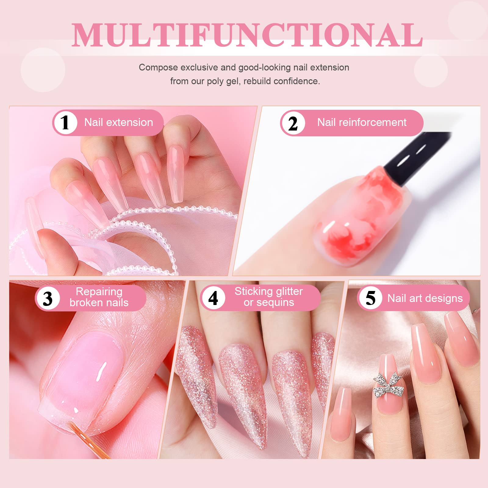 SAVILAND Poly Gel 100 g rose, peut être mélangé avec d’autres gels.