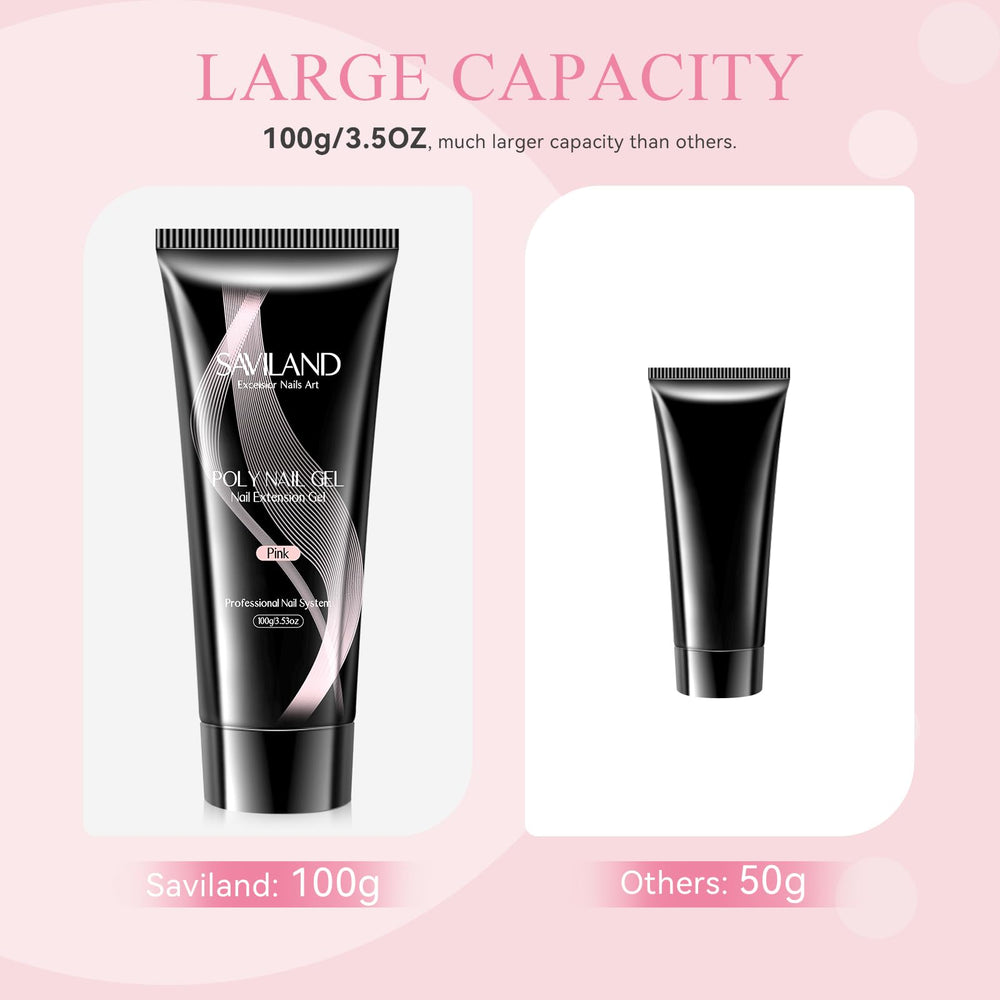 SAVILAND Poly Gel 100 g rose, application guidée et rapide.