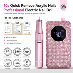 SAVILAND Ponceuse ongles portable, batterie 4000mAh, usage longue durée.