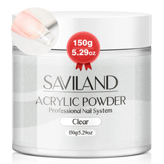 Saviland poudre acrylique transparente 150 g, base solide et durable.