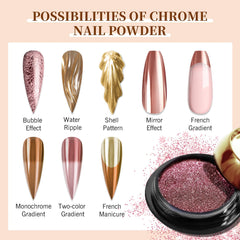SAVILAND poudre chrome Or – effet bulle sur ongles, idéal pour des designs audacieux.
